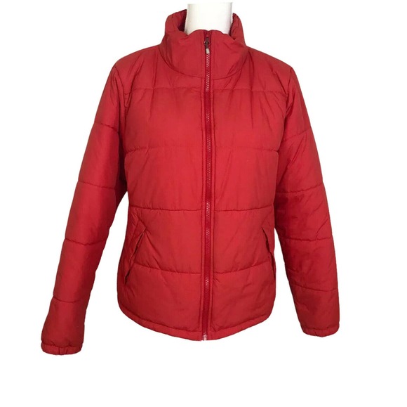 REI Womens Large Groundbreaker Inulated Jacket Quilted Warm Tomato Red